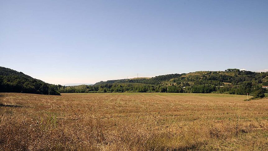 View of today's Italian rural landscape in Tuscany near the river Virginio (Photo: Günther Schörner 2013, CC BY 4.0)