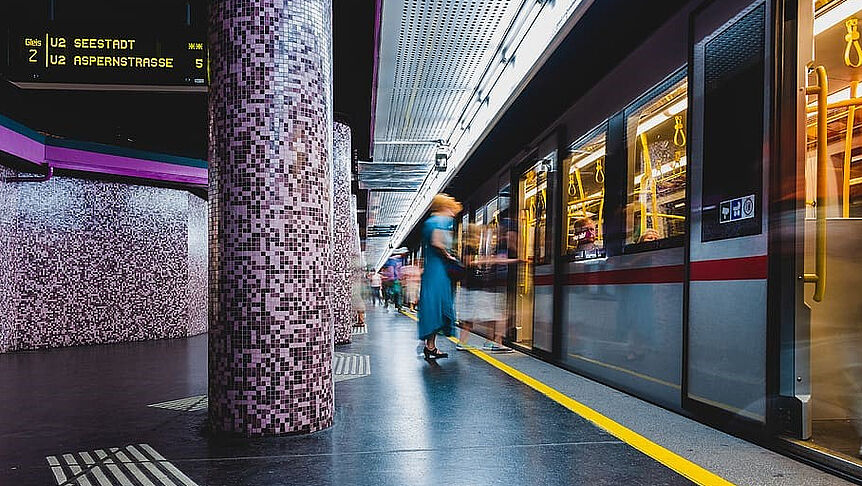 Station der Wiener U-Bahn Linie U2