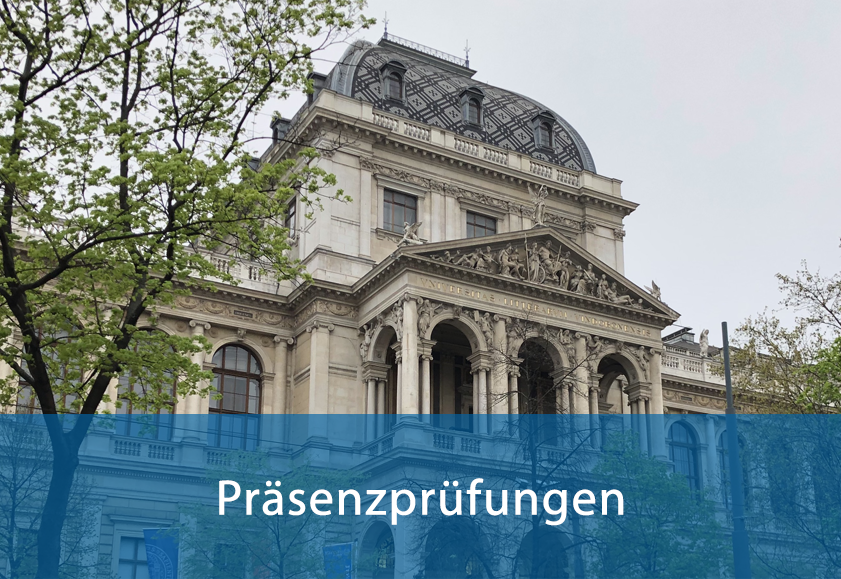 Vorderseite der Universität Wien - Präsenzprüfungen