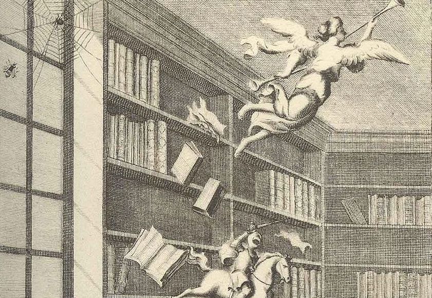 Illustration von "The Battle of the Books" by Jonathan Swift (1704)