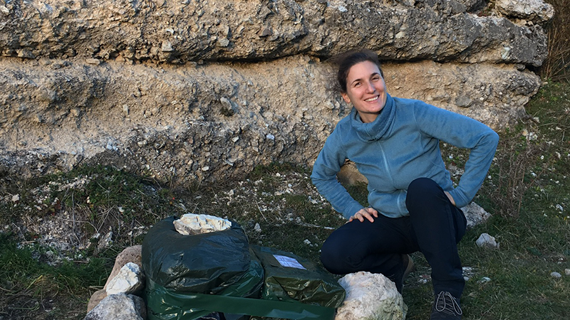 Irene Bianchi after servicing a seismic station in Northern Italy.