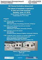 9th Vienna Aesthetics Symposium placard including talks, place 