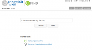 Startseite von u:find